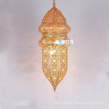 Style marocain pendentif éclairage or plaqué fer lustre pour Restaurant 030